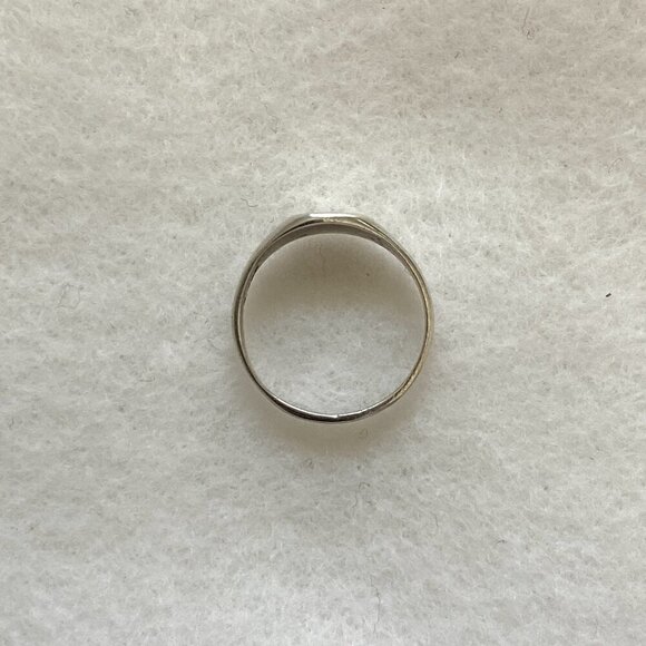 VTG Sterling Silver 925 Very Tiny Blank Baby Signet Ring < Size 1 Baby Ring - Picture 8 of 16